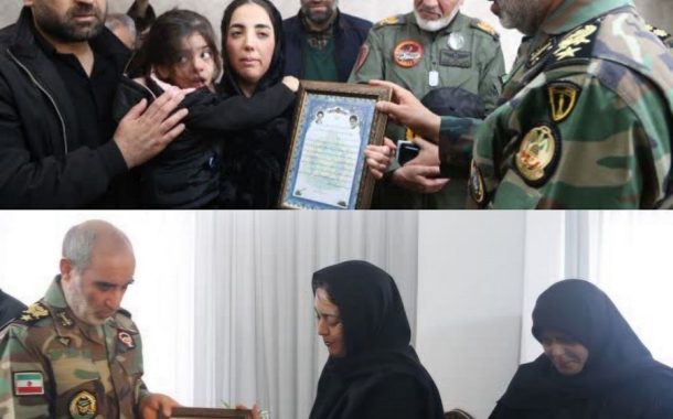 فرمانده نیروی زمینی ارتش با خانواده شهیدان سرو آزاد و کیانی دیدار کرد